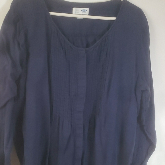 Women's Chic Old Navy Blouse with Pleated Front Tunic XXL - Picture 2 of 10
